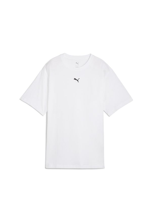 Puma - Damska koszulka o luźnym kroju ESS PUMA White. Kolor: biały. Wzór: haft. Sport: fitness