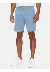 BOSS Szorty materiałowe Chino-Slim-Shorts 50536723 Niebieski Regular Fit. Kolor: niebieski. Materiał: bawełna