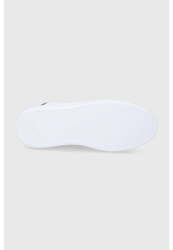 Karl Lagerfeld - Buty skórzane. Nosek buta: okrągły. Zapięcie: sznurówki. Kolor: biały. Materiał: skóra