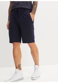 bonprix - Bermudy dresowe z praktycznymi kieszeniami na zamek. Kolor: niebieski. Materiał: dresówka #1