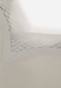 Born2be - Szary Biustonosz Sportowy z Siateczką i Usztywnionymi Miseczkami Zerirae. Kolor: szary. Materiał: dresówka. Rodzaj stanika: wyciągane miseczki #4