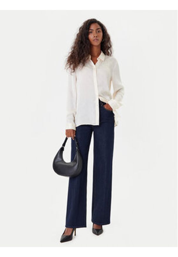 Guess Koszula W5YH1A WHCR2 Écru Regular Fit. Materiał: syntetyk