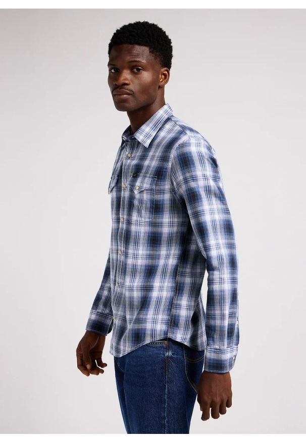 Lee - LEE MĘSKA KOSZULA LEE CLEAN WESTERN SHIRT DRAMA BLUE 112349934
