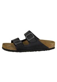 Klapki damskie Birkenstock Arizona WB. Kolor: brązowy. Materiał: skóra, syntetyk, materiał