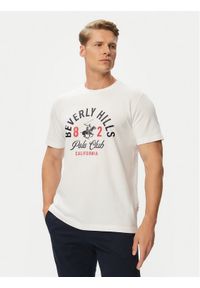Beverly Hills Polo Club T-Shirt P-SS26M-TS1290 Biały Regular Fit. Typ kołnierza: polo. Kolor: biały. Materiał: bawełna #1
