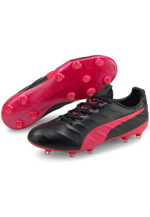 Buty piłkarskie Puma King Platinum 21 FG/AG M 106478 02 czarne czarne. Kolor: czarny. Materiał: materiał, skóra, dzianina. Szerokość cholewki: normalna. Sezon: jesień. Sport: piłka nożna