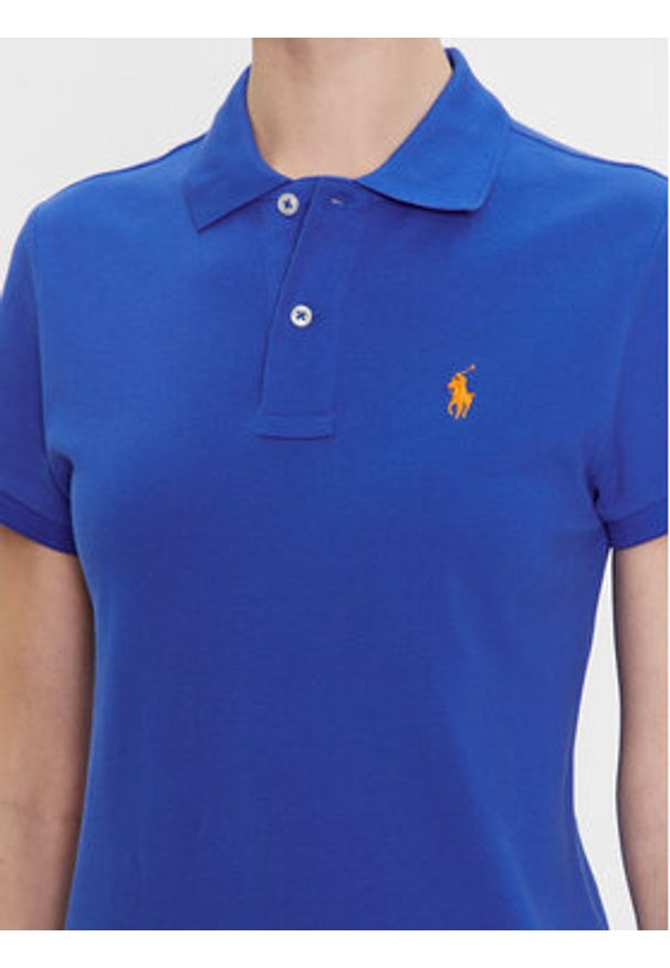 Polo Ralph Lauren Sukienka codzienna 211799490007 Niebieski Regular Fit. Okazja: na co dzień. Typ kołnierza: polo. Kolor: niebieski. Materiał: bawełna. Typ sukienki: proste. Styl: casual