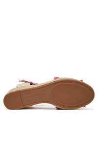 TOMMY HILFIGER - Tommy Hilfiger Espadryle Fringe Canvas Medium Wedge FW0FW08879 Różowy. Kolor: różowy. Materiał: materiał #6