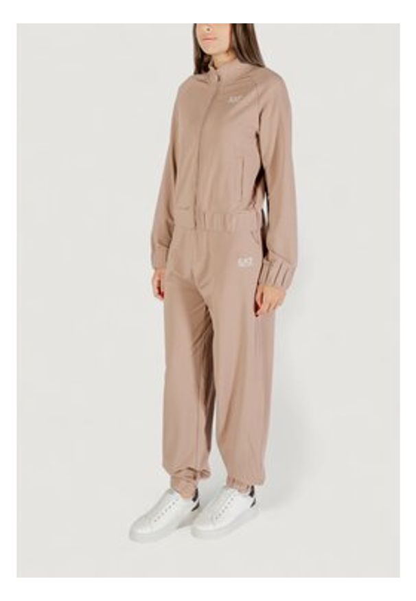 EA7 Emporio Armani Dres TRACKSUIT Brązowy Casual Fit. Okazja: na co dzień. Kolor: brązowy. Materiał: syntetyk. Styl: casual