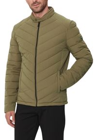 Guess - GUESS Zielona kurtka męska Biker Jacket, Rozmiar M. Okazja: na co dzień. Kolor: zielony. Materiał: syntetyk, elastan, poliamid. Styl: casual, elegancki #4