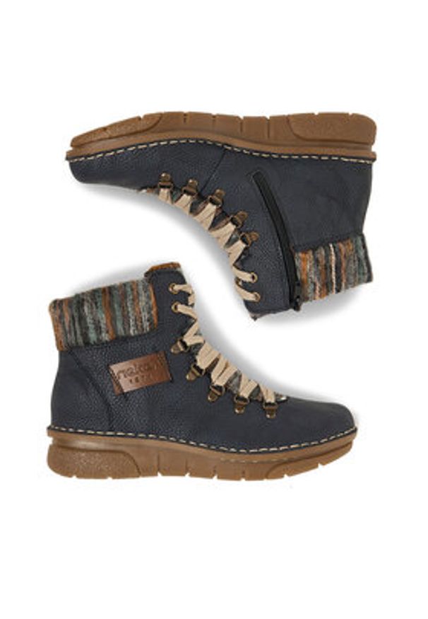 Rieker Trzewiki CEO-73343-15 Granatowy. Kolor: niebieski. Materiał: materiał, syntetyk