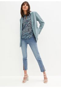bonprix - Bluzka w stylu tuniki. Kolor: niebieski. Wzór: nadruk #3