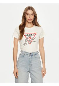 Guess T-Shirt W5RI10 I3Z14 Écru Regular Fit. Materiał: bawełna #1