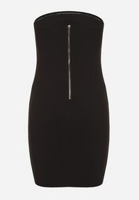 Born2be - Czarna Dopasowana Sukienka z Wiskozą Divane. Okazja: do pracy, na spotkanie biznesowe. Kolor: czarny. Materiał: wiskoza. Długość rękawa: bez ramiączek. Styl: biznesowy, klasyczny, elegancki #4