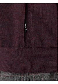 BOSS - Boss Sweter Leno-P 50468239 Bordowy Regular Fit. Kolor: czerwony. Materiał: wełna #5