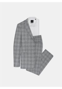 Pako Lorente - PAKO LORENTE – Szare spodnie garniturowe P21WF-6G-070-S. Okazja: na komunię. Kolor: szary. Wzór: kratka. Sezon: lato. Styl: elegancki #7