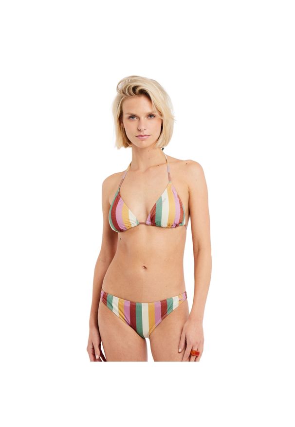 Damski 2-częściowy trójkątny kostium kąpielowy Protest Prtpike. Kolor: różowy. Wzór: paski