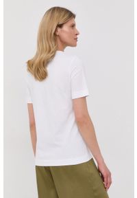 Love Moschino t-shirt bawełniany kolor biały. Okazja: na co dzień. Kolor: biały. Materiał: bawełna. Wzór: nadruk. Styl: casual #5
