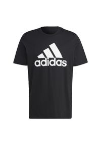 Adidas - Koszulka męska adidas Essentials Single Jersey Big Logo Tee. Kolor: czarny, biały, wielokolorowy. Materiał: jersey