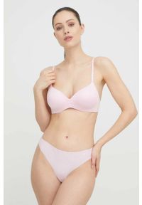 DKNY - Dkny biustonosz gładki. Kolor: różowy. Wzór: gładki #4