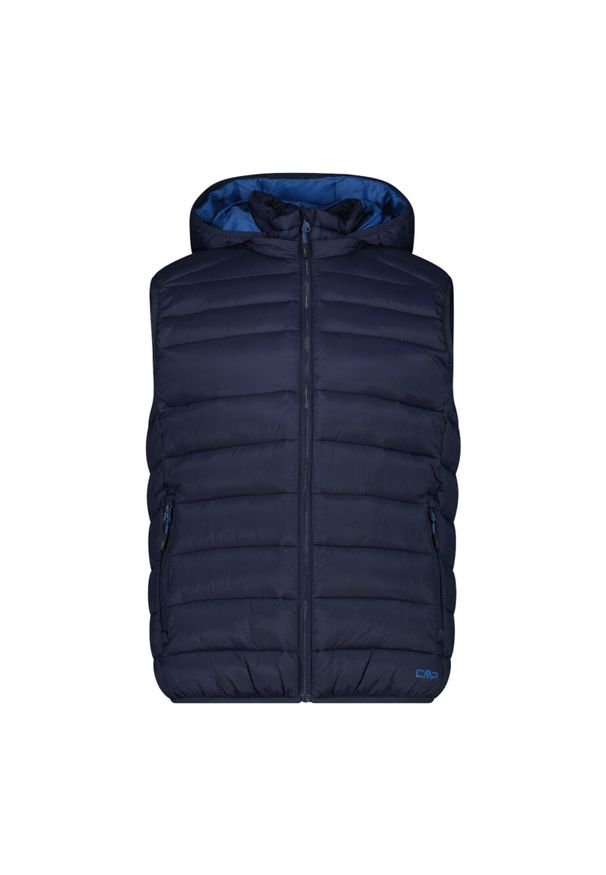 Kurtka bez rękawów z kapturem CMP Snaps. Typ kołnierza: kaptur. Kolor: niebieski. Materiał: puch. Długość rękawa: bez rękawów. Sport: narciarstwo