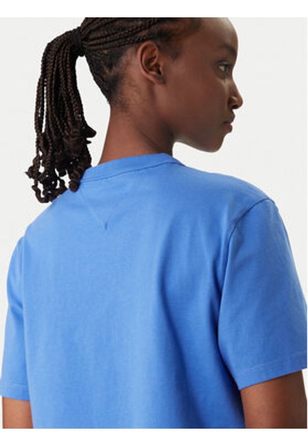 Tommy Jeans T-Shirt DW0DW22202 Niebieski Boxy Fit. Kolor: niebieski. Materiał: bawełna