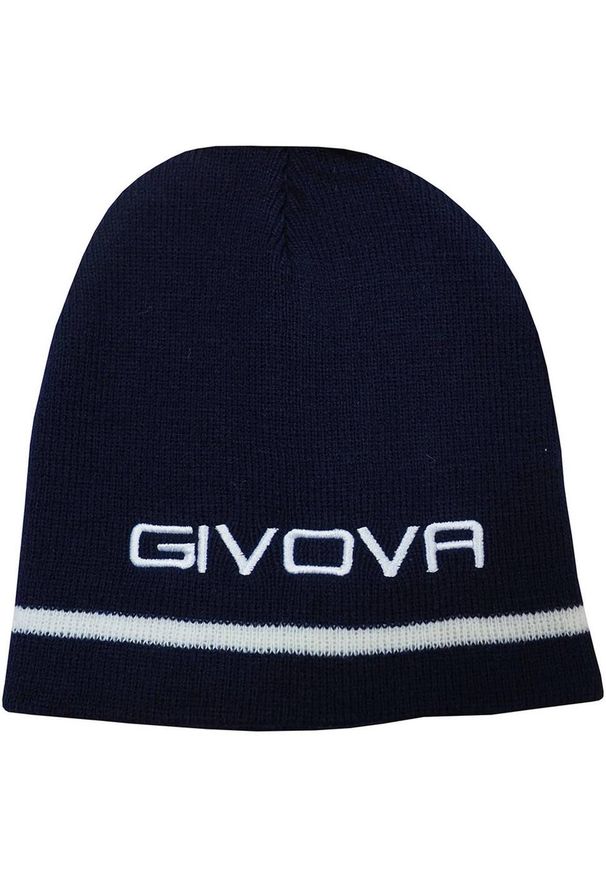 Givova - Czapka Z Haftowanym Logo Zuccotto. Kolor: niebieski. Wzór: haft