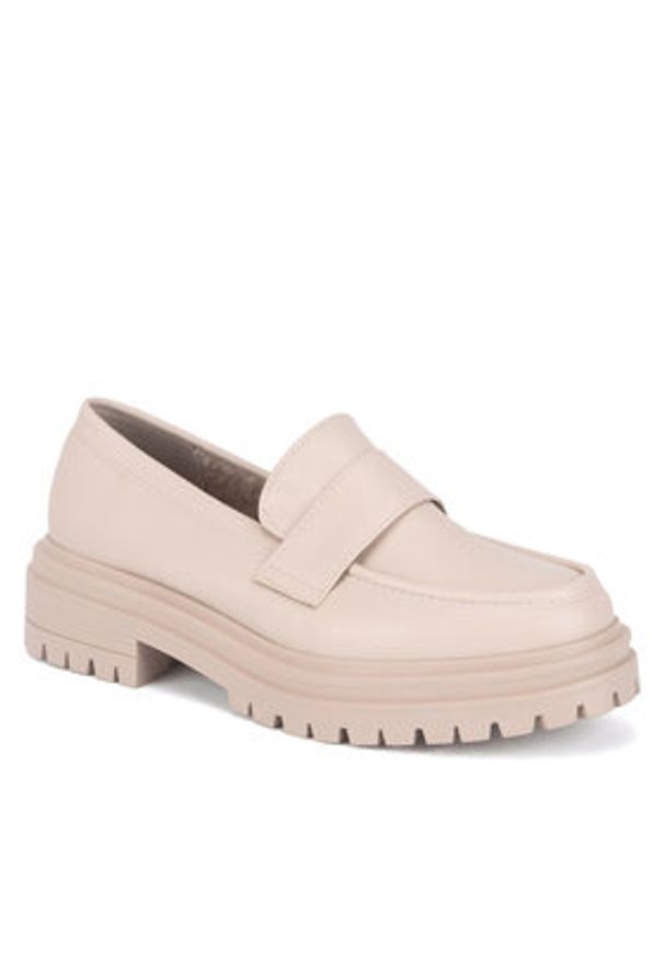 Jenny Fairy Loafersy WS5195-43 Beżowy. Kolor: beżowy. Materiał: skóra