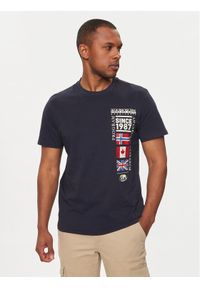 Napapijri T-Shirt S-Turin NP0A4HQG Granatowy Regular Fit. Kolor: niebieski. Materiał: bawełna