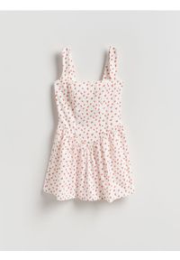 Reserved - Wzorzysta sukienka mini - wielobarwny. Materiał: dzianina. Długość: mini #1