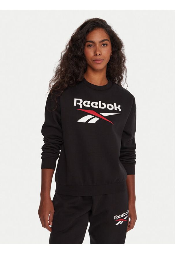 Reebok Bluza RK25169CCW Czarny Regular Fit. Kolor: czarny. Materiał: bawełna