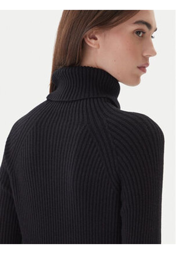 Kontatto Sukienka dzianinowa 3M0853C Czarny Regular Fit. Kolor: czarny. Materiał: syntetyk, wiskoza