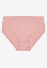 Renee - Różowe Bawełniane Majtki Figi w Minimalistycznym Stylu Idira. Kolekcja: plus size. Kolor: różowy. Materiał: bawełna