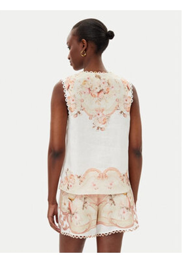 TwinSet - TWINSET Bluzka 251TT2442 Beżowy Regular Fit. Kolor: beżowy. Materiał: len