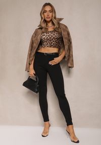 Renee - Czarne Jeansy z Bawełną Skinny High Waist Push Up Totanna. Okazja: na co dzień, na spotkanie biznesowe, do pracy. Stan: podwyższony. Kolor: czarny. Styl: biznesowy, elegancki, casual #3