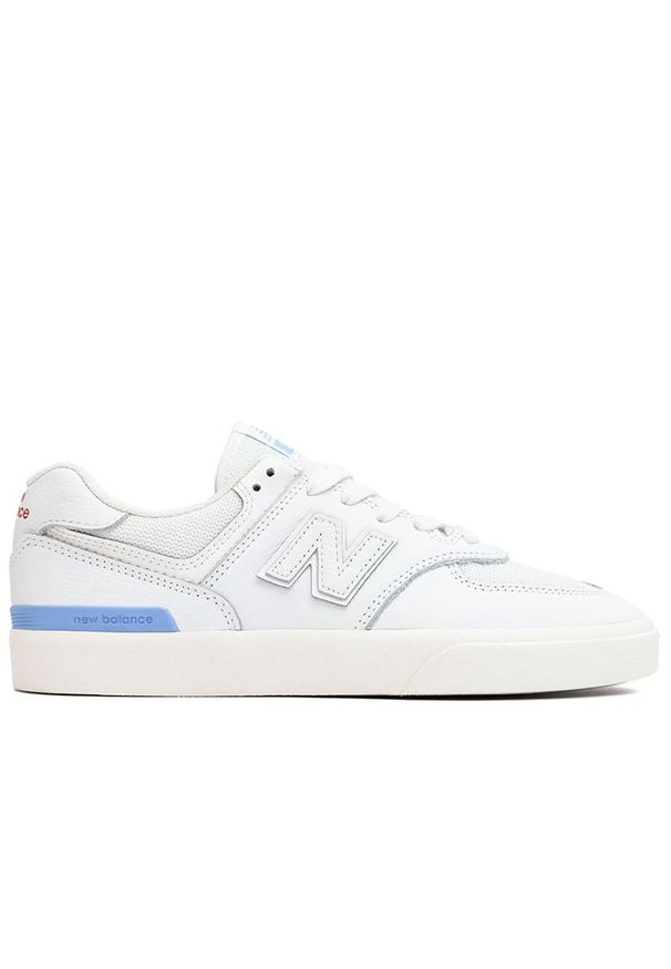 Buty męskie New Balance Numeric NM574VWR - białe. Kolor: biały. Materiał: syntetyk, materiał, zamsz. Szerokość cholewki: normalna. Model: New Balance 574. Sport: skateboard