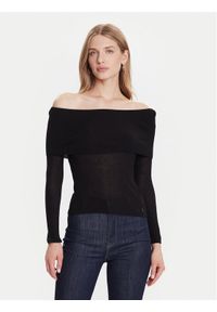 Guess Sweter W5BR48 Z0612 Czarny Slim Fit. Kolor: czarny. Materiał: wiskoza