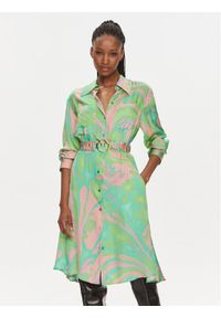Pinko Sukienka koszulowa 103084 A1PE Zielony Regular Fit. Kolor: zielony. Materiał: wiskoza. Typ sukienki: koszulowe #1