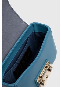 Furla torebka skórzana kolor niebieski. Kolor: niebieski. Materiał: skórzane #7