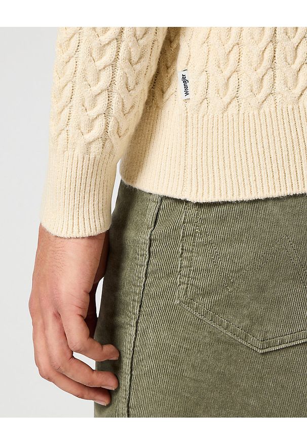 Wrangler - MĘSKI SWETER WRANGLER HALF ZIP KNIT ECRU 112357290
