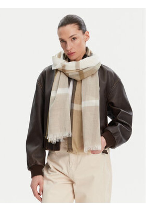 Barbour Szal Maisy LSC0469BE32 Beżowy. Kolor: beżowy. Materiał: materiał, wełna