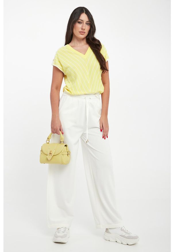 Liu Jo - Bluzka dzianinowa damska w paski LIU JO. Materiał: dzianina. Wzór: paski