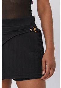 LABELLAMAFIA - LaBellaMafia Szorty damskie kolor czarny gładkie high waist. Okazja: na co dzień. Stan: podwyższony. Kolor: czarny. Wzór: gładki. Styl: casual #2