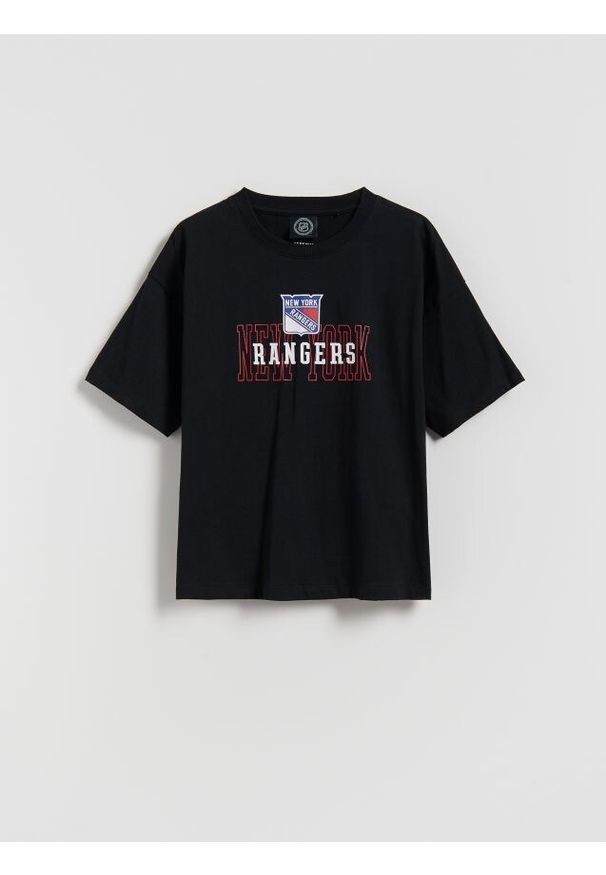 Reserved - T-shirt NHL Rangers - czarny. Kolor: czarny. Materiał: bawełna, dzianina