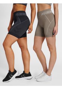 Szorty fitness damskie Hummel TE Christel zestaw 2 pack. Stan: podwyższony. Kolor: zielony, czarny, wielokolorowy. Sport: fitness