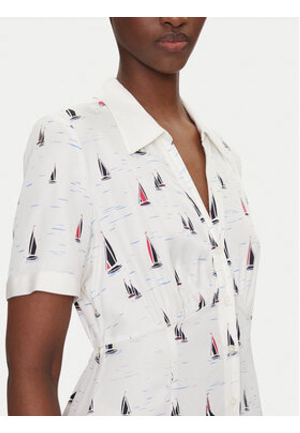 TOMMY HILFIGER - Tommy Hilfiger Sukienka koszulowa WW0WW44668 Biały Regular Fit. Kolor: biały. Materiał: wiskoza. Typ sukienki: koszulowe