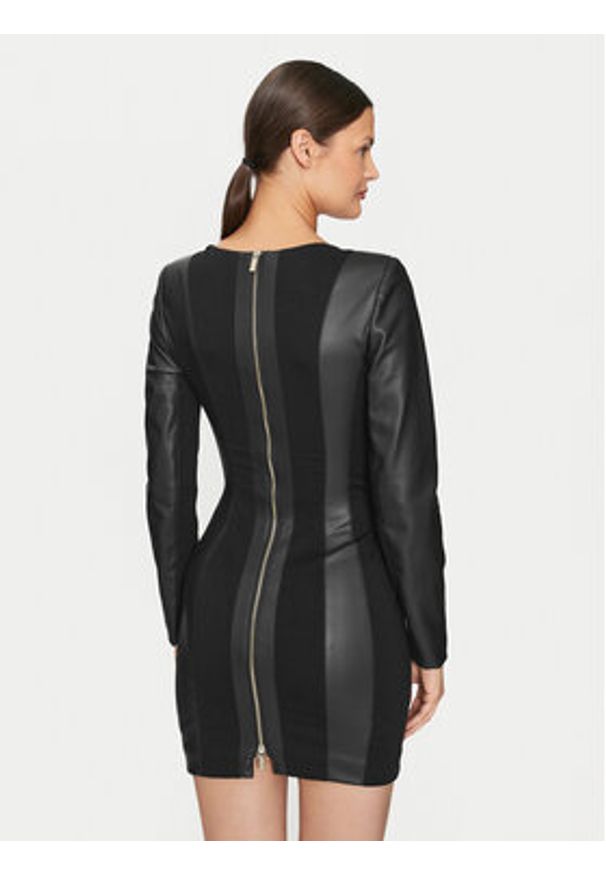 Guess Sukienka z imitacji skóry 4YGK20 7159A Czarny Regular Fit. Kolor: czarny. Materiał: skóra