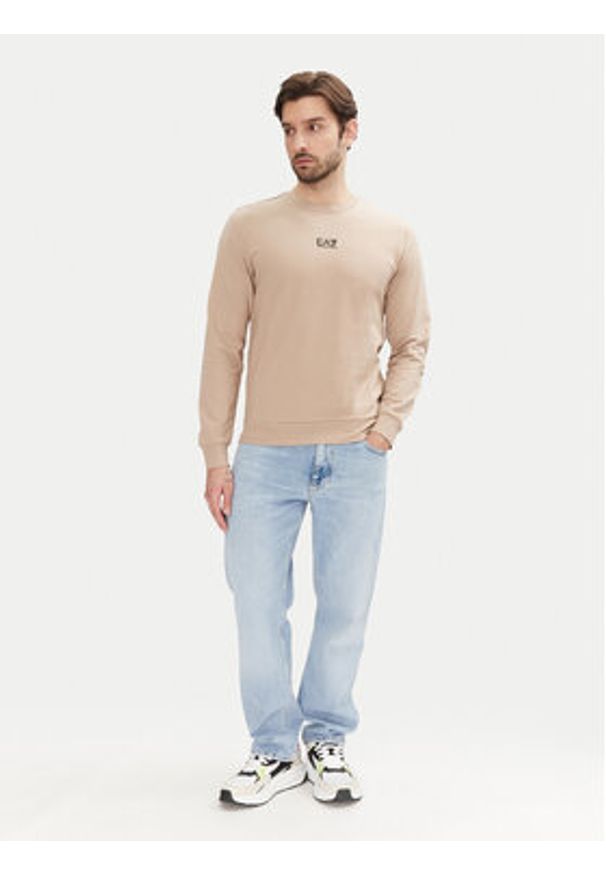 EA7 Emporio Armani Bluza 8NPM30 PJVRZ U6155 Beżowy Regular Fit. Kolor: beżowy. Materiał: bawełna