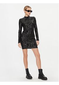Calvin Klein Jeans Sukienka codzienna Logo Aop Long Sleeve Dress J20J222989 Czarny Slim Fit. Okazja: na co dzień. Kolor: czarny. Materiał: bawełna. Długość rękawa: długi rękaw. Typ sukienki: proste. Styl: casual #3