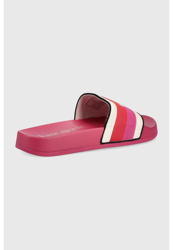 Kate Spade klapki Buttercup damskie kolor różowy. Kolor: różowy. Materiał: guma, materiał. Obcas: na obcasie. Wysokość obcasa: niski